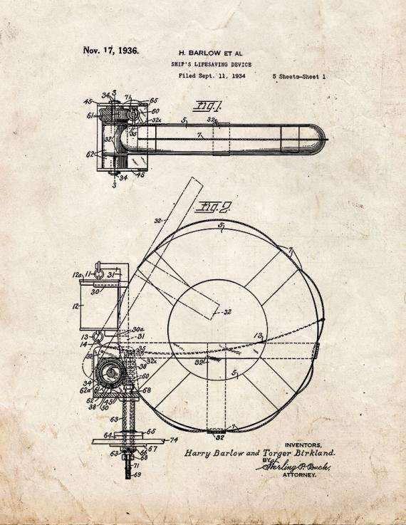 Patent Blueprint 4676 1 12 A4 Photo Print