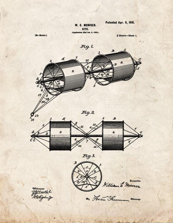 Patent Blueprint 4732 1 12 A4 Photo Print