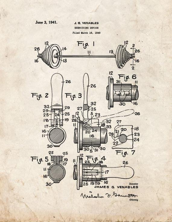 Patent Blueprint 4747 1 12 A4 Photo Print