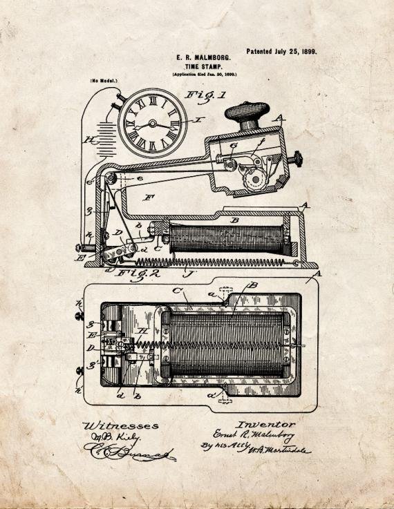 Patent Blueprint 4882 1 12 A4 Photo Print