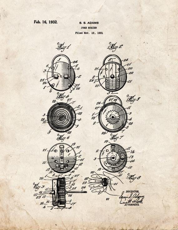 Patent Blueprint 4964 1 12 A4 Photo Print