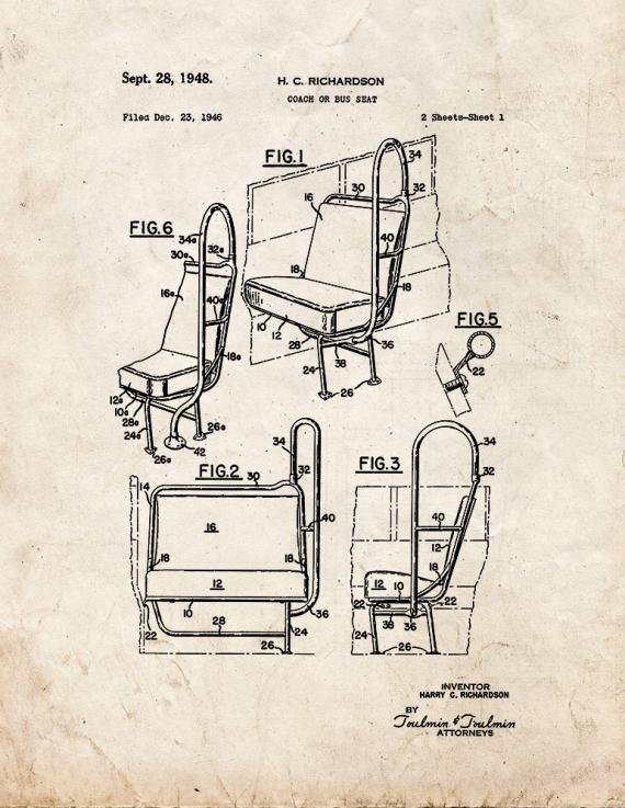 Patent Blueprint 5059 1 12 A4 Photo Print