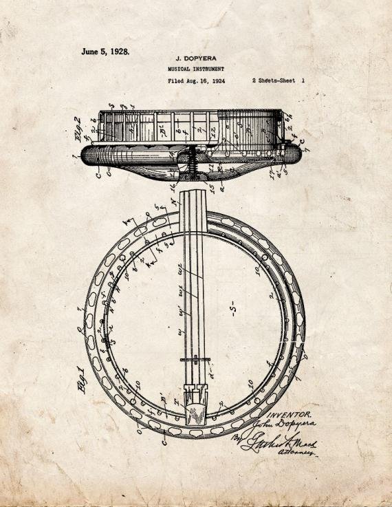 Patent Blueprint 51 1 12 A4 Photo Print