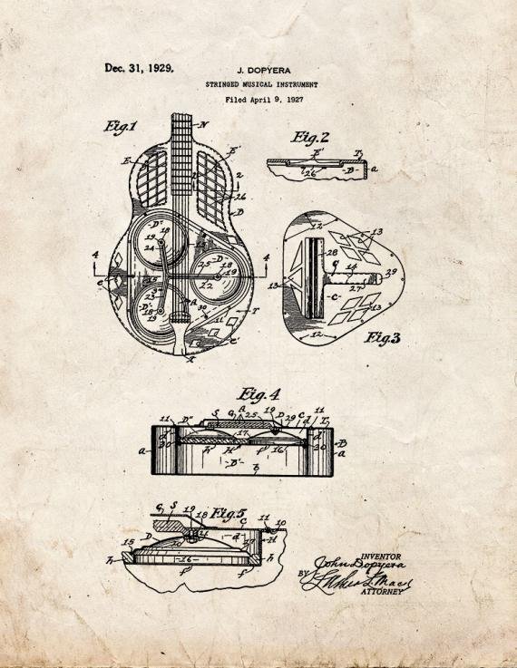 Patent Blueprint 52 1 12 A4 Photo Print