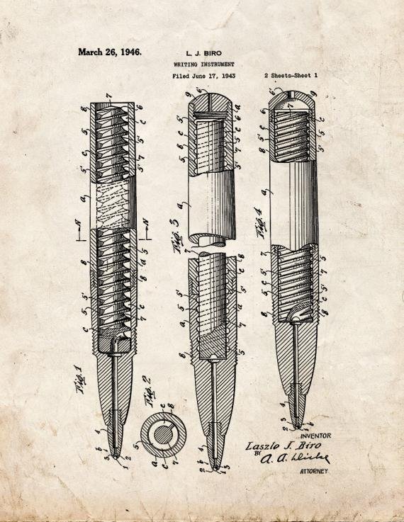 Patent Blueprint 5245 1 12 A4 Photo Print