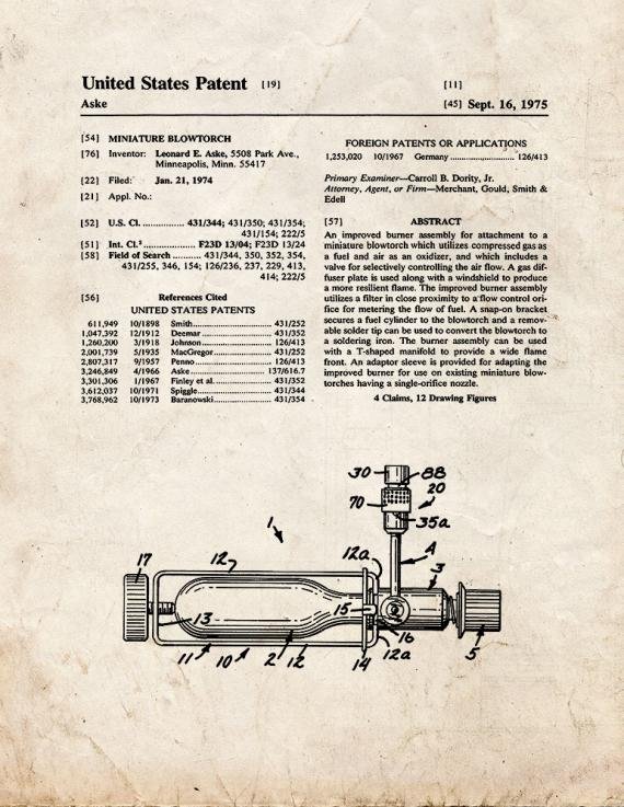 Patent Blueprint 5353 1 12 A4 Photo Print