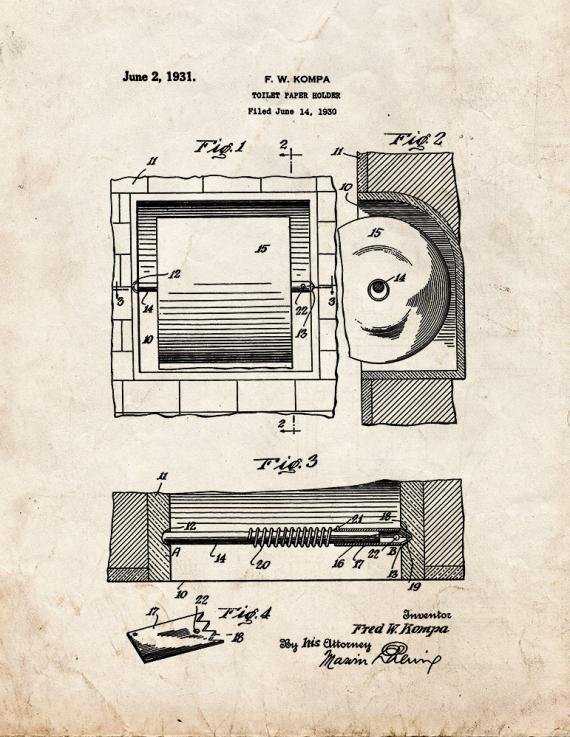 Patent Blueprint 5433 1 12 A4 Photo Print