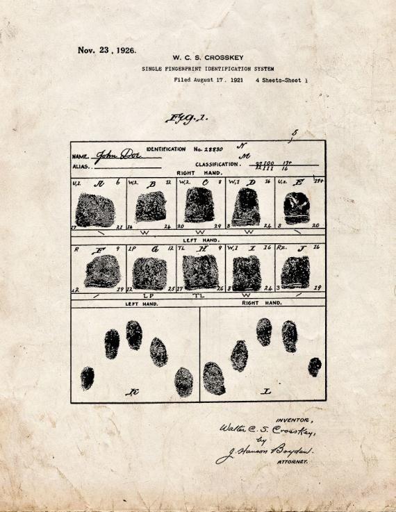 Patent Blueprint 5612 1 12 A4 Photo Print