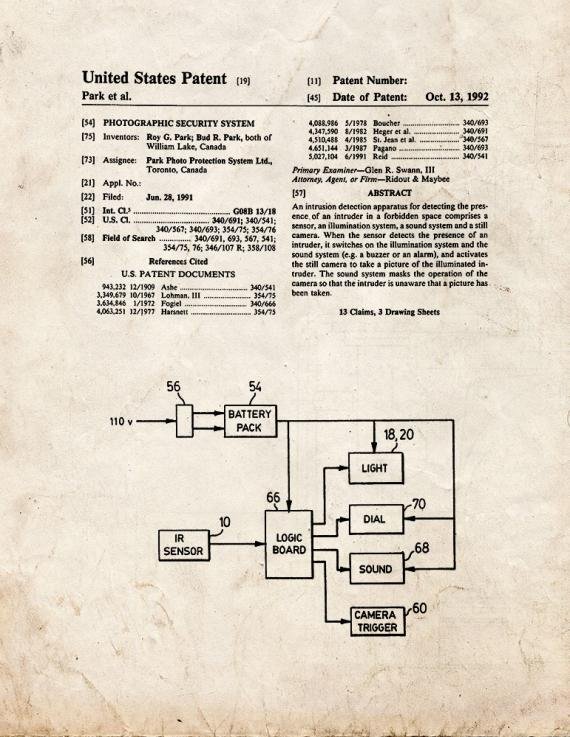 Patent Blueprint 5690 1 12 A4 Photo Print