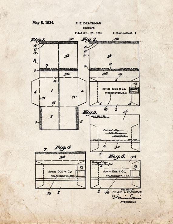 Patent Blueprint 5778 1 12 A4 Photo Print