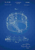 Patent Blueprint 58 SnareDrum blue A4 Photo Print