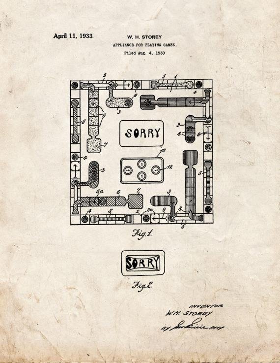 Patent Blueprint 588 1 12 A4 Photo Print