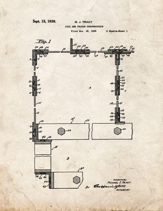 Patent Blueprint 6009 1 12 A4 Photo Print