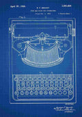 Patent Blueprint 66 Typewriter blue A4 Photo Print