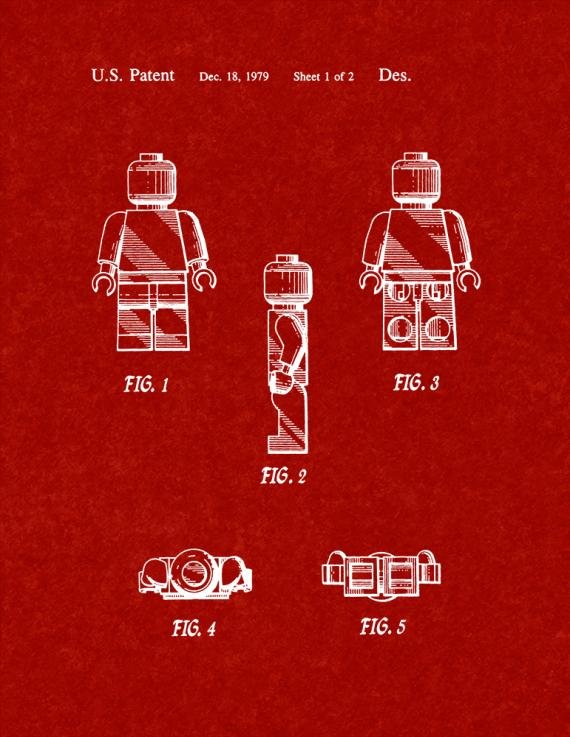 Patent Blueprint 716 2 12 80 paper red A4 Photo Print