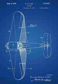 Patent Blueprint 74 Plane blue A4 Photo Print