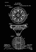 Patent Blueprint 75 Compass black A4 Photo Print