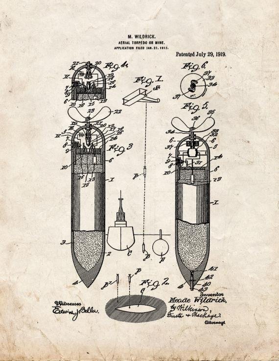 Patent Blueprint 833 1 12 A4 Photo Print