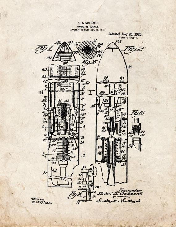 Patent Blueprint 845 1 12 A4 Photo Print
