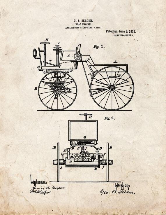 Patent Blueprint 895 1 12 A4 Photo Print