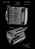 Patent Blueprint Accordian black A4 Photo Print