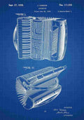 Patent Blueprint Accordian blue A4 Photo Print
