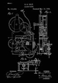 Patent Blueprint AlarmClock black A4 Photo Print