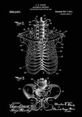 Patent Blueprint AnatomicalSkeleton black A4 Photo Print