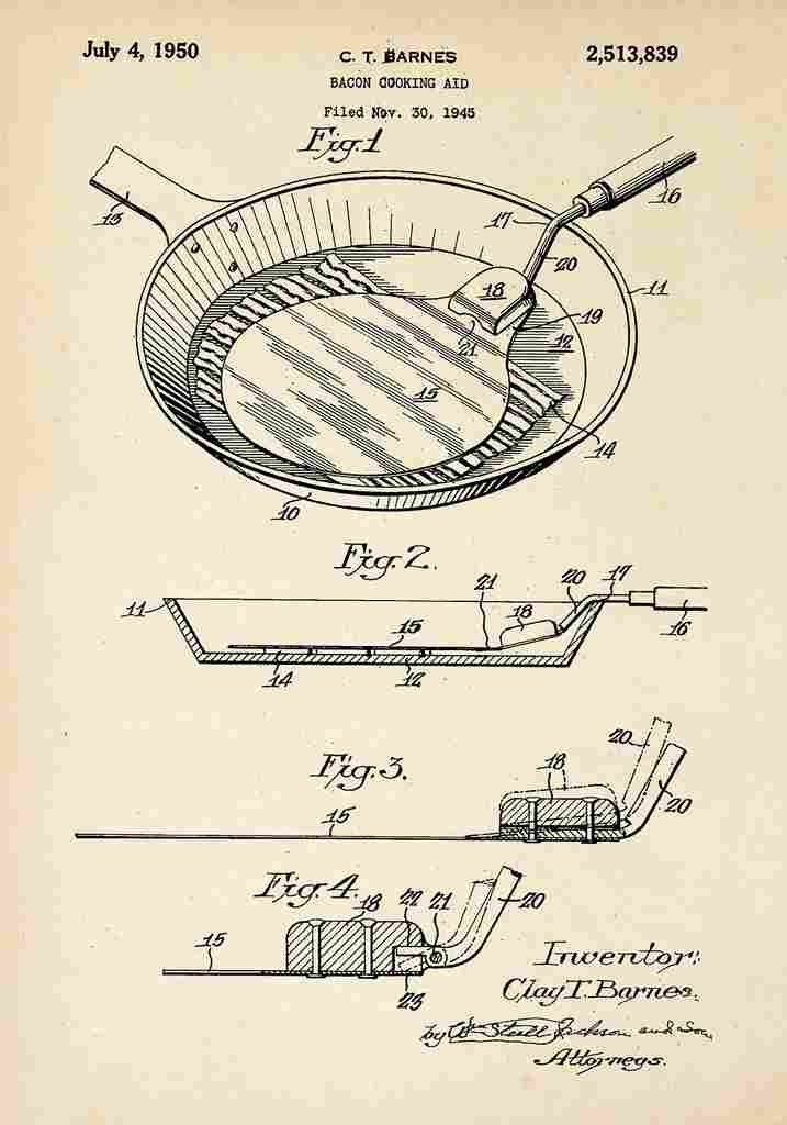 Patent Blueprint BaconCookingAid A4 Photo Print
