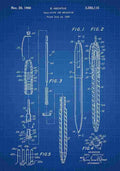 Patent Blueprint BallpointPen blue A4 Photo Print