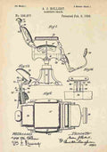Patent Blueprint BarberChair A4 Photo Print