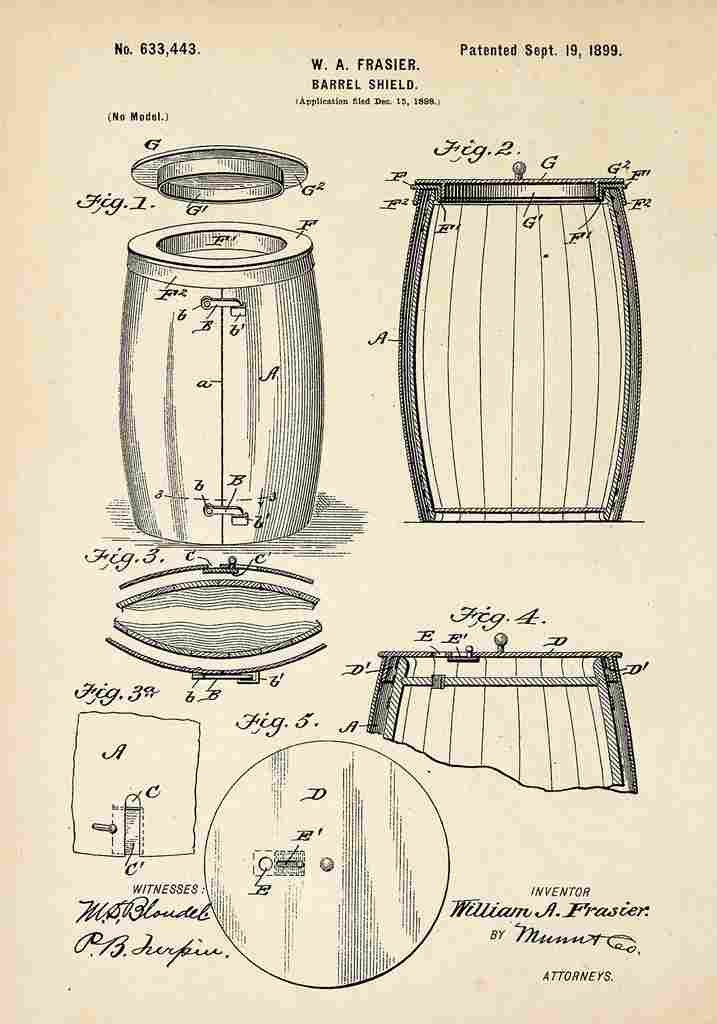 Patent Blueprint BarrelShield A4 Photo Print