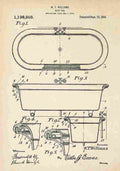 Patent Blueprint BathTub A4 Photo Print