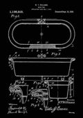 Patent Blueprint BathTub black A4 Photo Print