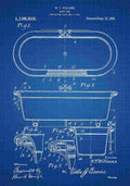 Patent Blueprint BathTub blue A4 Photo Print