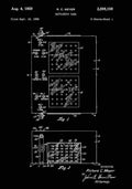 Patent Blueprint Battleship black A4 Photo Print