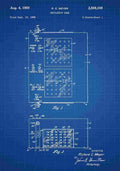 Patent Blueprint Battleship blue A4 Photo Print