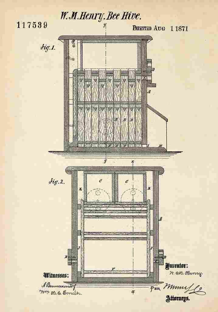 Patent Blueprint BeeHive A4 Photo Print
