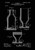 Patent Blueprint BeerBottle Glass black A4 Photo Print