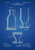 Patent Blueprint BeerBottle Glass blue A4 Photo Print
