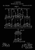 Patent Blueprint BeerBrewingApparatus black A4 Photo Print
