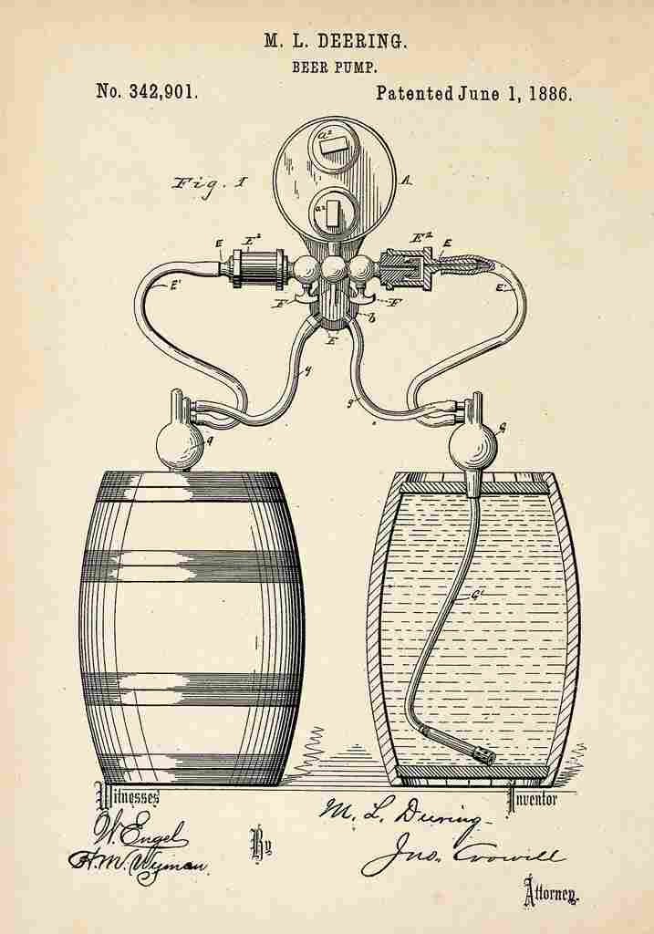 Patent Blueprint BeerPump A4 Photo Print