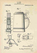 Patent Blueprint BeerStein A4 Photo Print