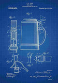 Patent Blueprint BeerStein blue A4 Photo Print