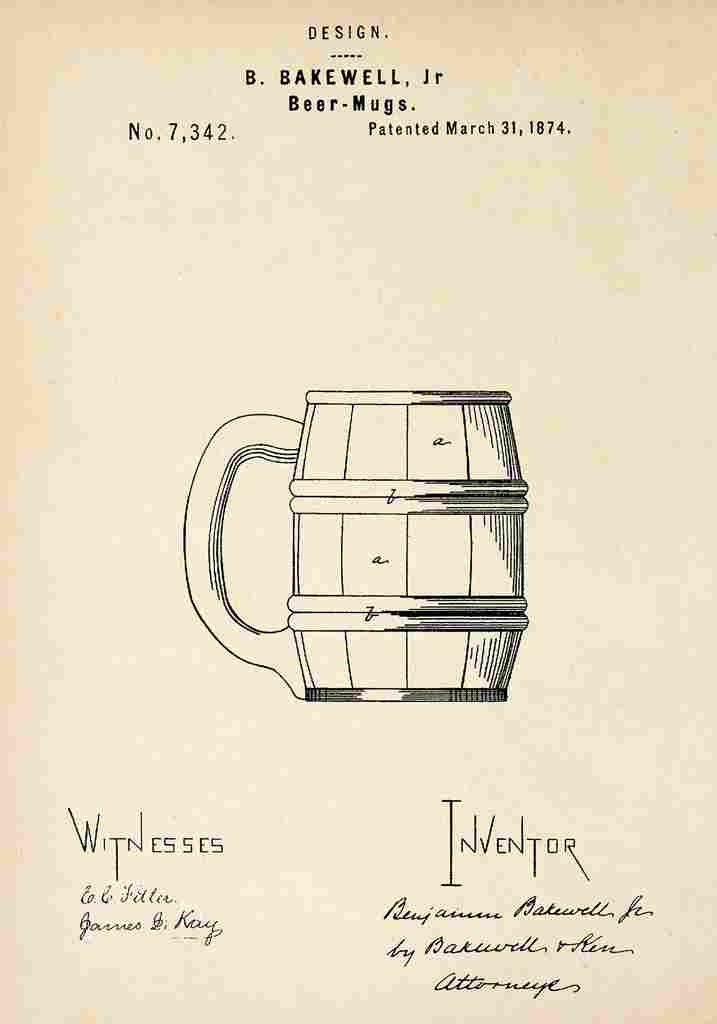 Patent Blueprint Beermug A4 Photo Print