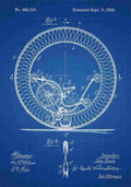 Patent Blueprint BicycleContraption blue A4 Photo Print
