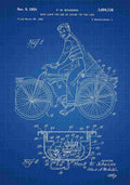 Patent Blueprint BicycleLight blue A4 Photo Print