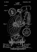 Patent Blueprint Bike black A4 Photo Print