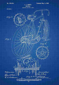 Patent Blueprint Bike blue A4 Photo Print
