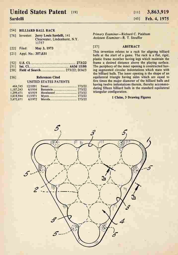 Patent Blueprint BilliardBallRack A4 Photo Print